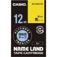 カシオ ネームランド 油面に貼れる白テープ １２ｍｍ 黒文字 ＸＲ