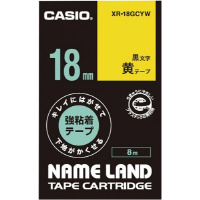 カシオ ネームランド はがせる強粘着テープ黄２４ｍｍ黒文字 ８ｍ １個