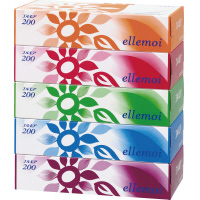 カミ商事 エルモア ティシュー ２００組（５箱入）×１２ ５６８×３５３