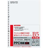 コクヨ ＰＰＣ用紙 Ｂ５ ２６穴 １冊（１００枚）×５ ファイリング用紙