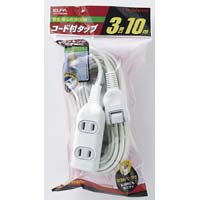 朝日電器 ＯＡタップ ２Ｐ ３個口 ５ｍ ＬＰＴ－３０５Ｎ（Ｗ